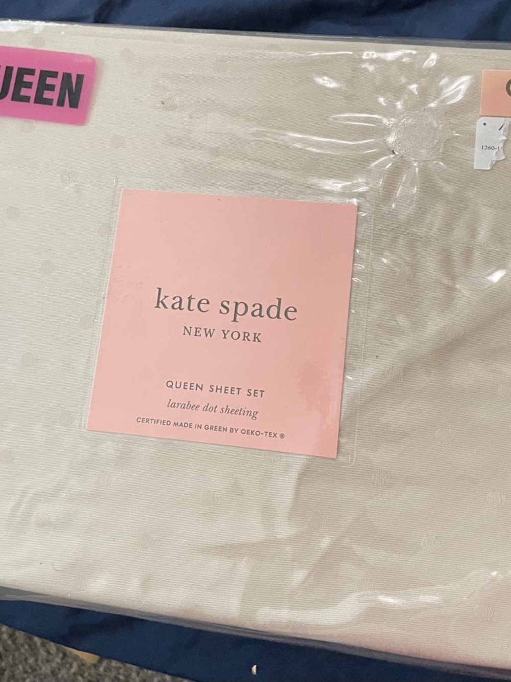 kate spade Queen Sheet Set - Light Beige Dot